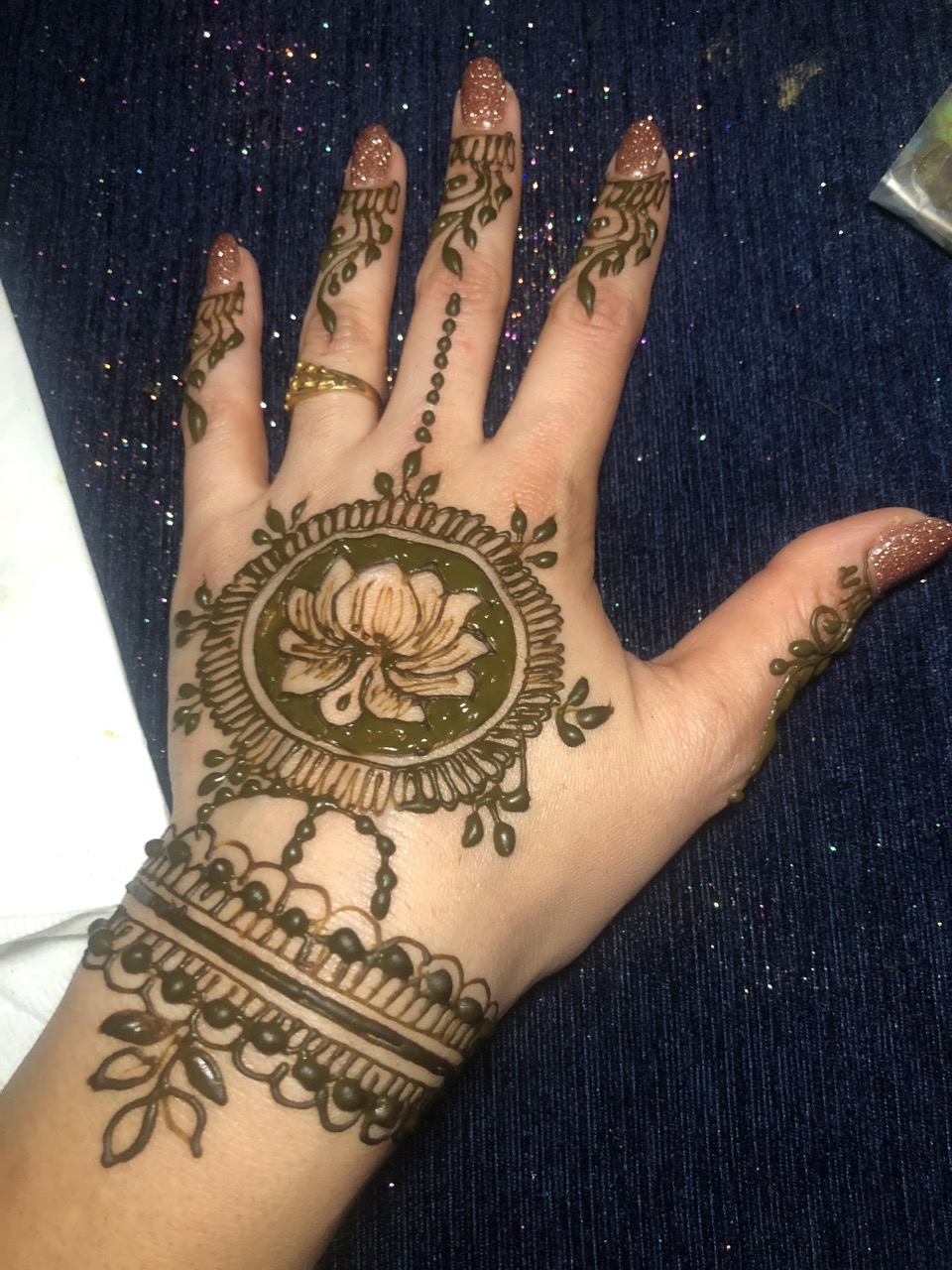 hand painted with henna tattoo