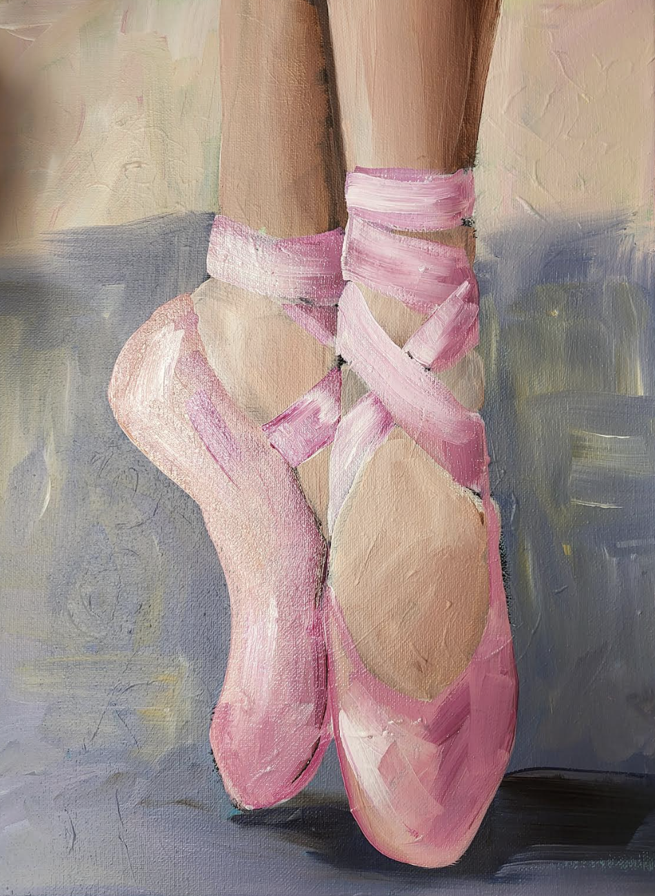 painting of ballet slippers