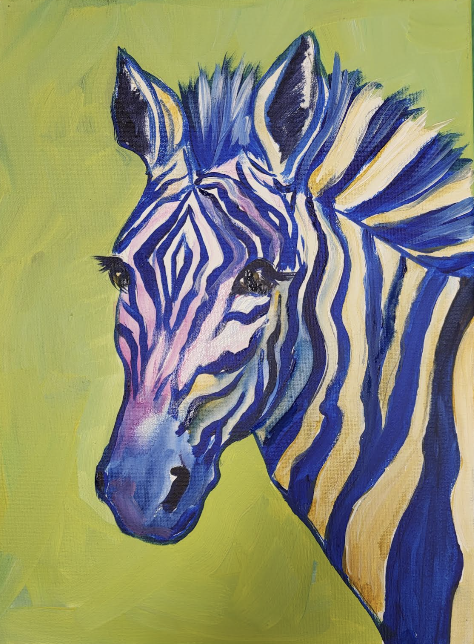 painting of a zebra